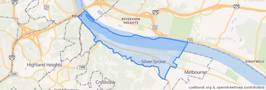 Mapa de ubicacion de Silver Grove.