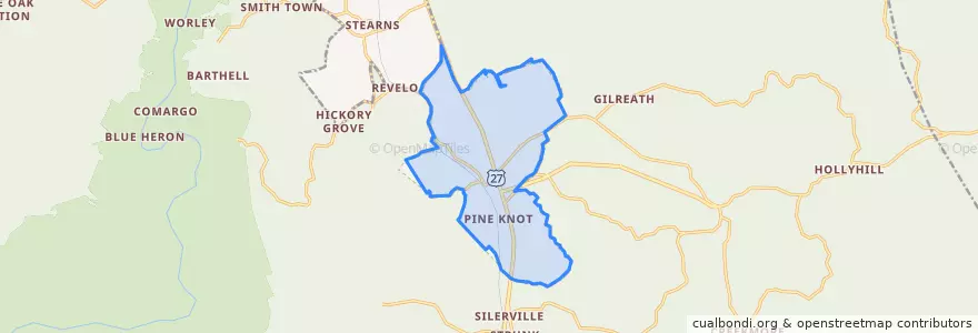 Mapa de ubicacion de Pine Knot.
