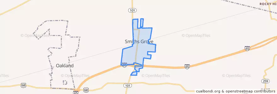 Mapa de ubicacion de Smiths Grove.