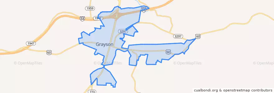 Mapa de ubicacion de Grayson.