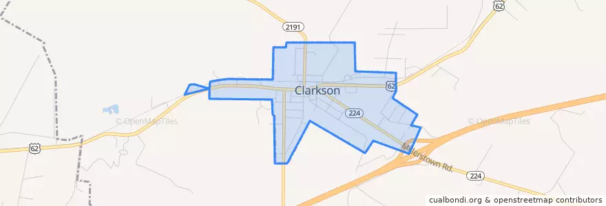 Mapa de ubicacion de Clarkson.