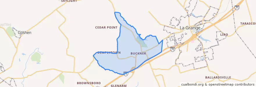 Mapa de ubicacion de Buckner.