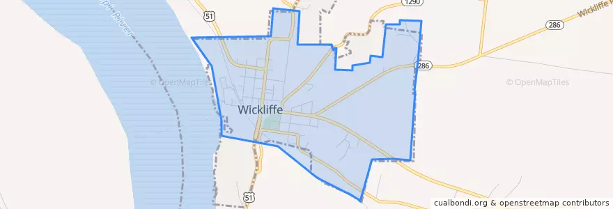Mapa de ubicacion de Wickliffe.