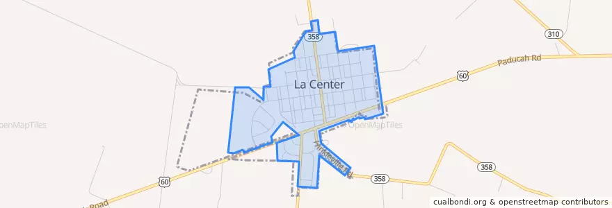 Mapa de ubicacion de La Center.