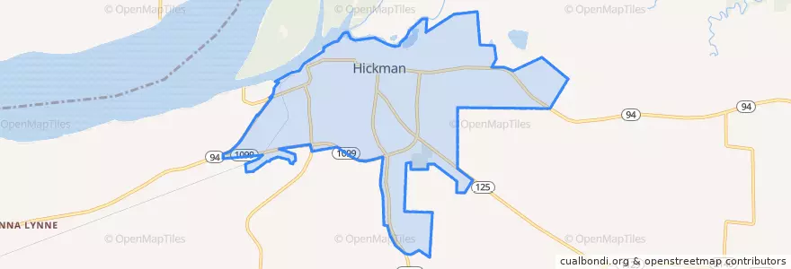 Mapa de ubicacion de Hickman.