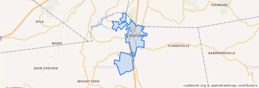 Mapa de ubicacion de Crittenden.