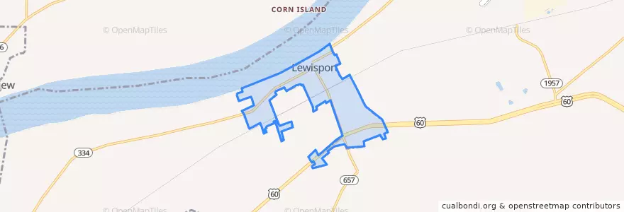 Mapa de ubicacion de Lewisport.
