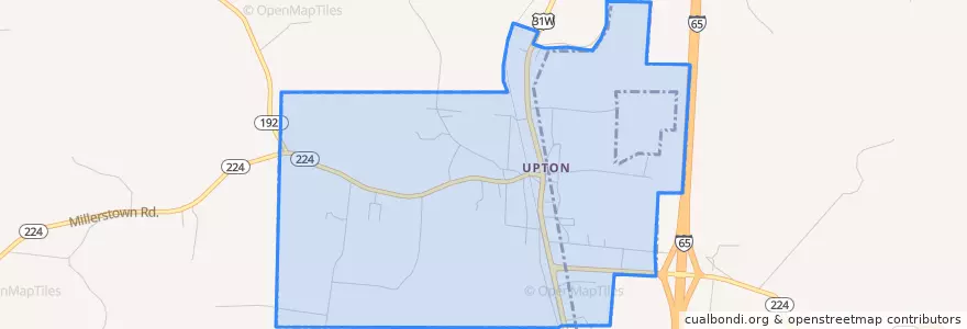 Mapa de ubicacion de Upton.