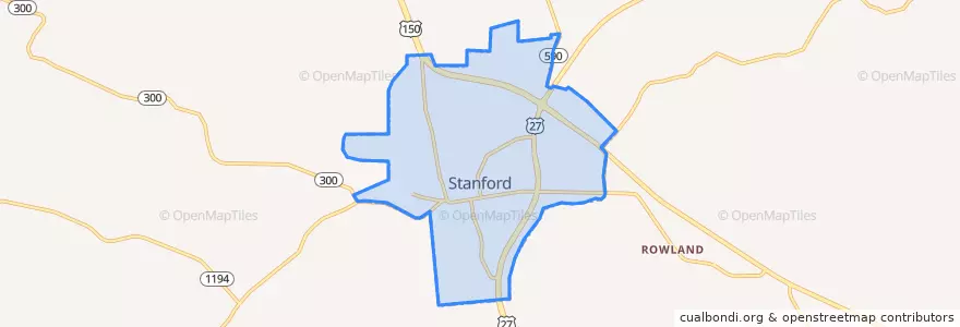 Mapa de ubicacion de Stanford.