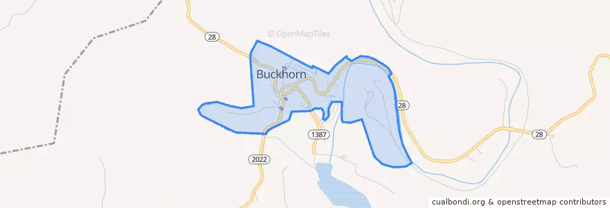 Mapa de ubicacion de Buckhorn.