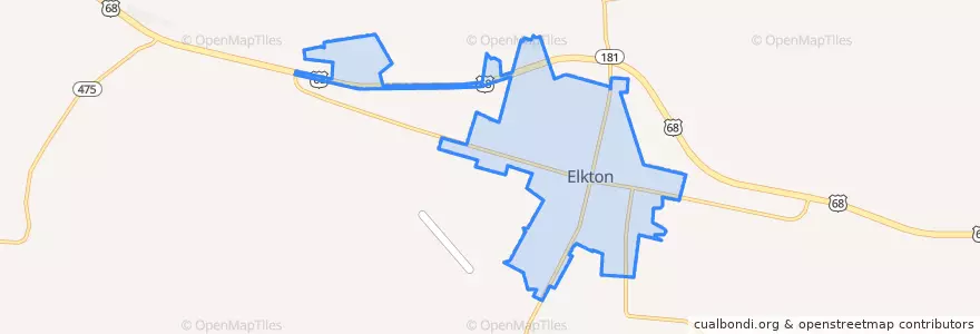 Mapa de ubicacion de Elkton.