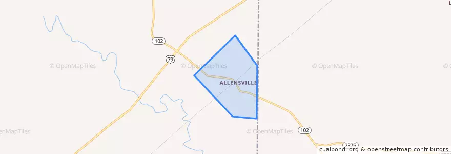 Mapa de ubicacion de Allensville.