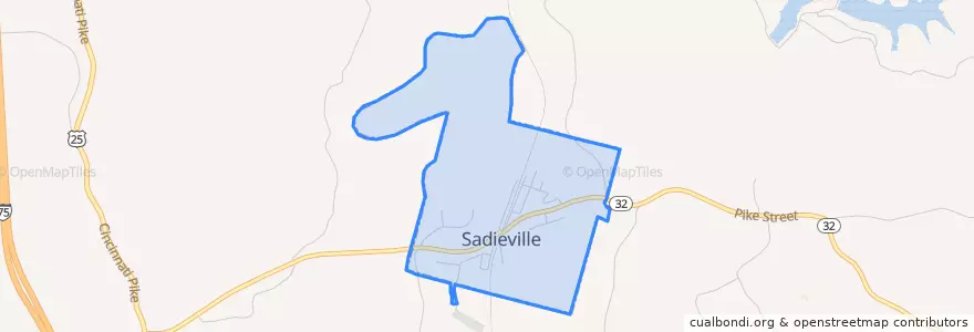 Mapa de ubicacion de Sadieville.