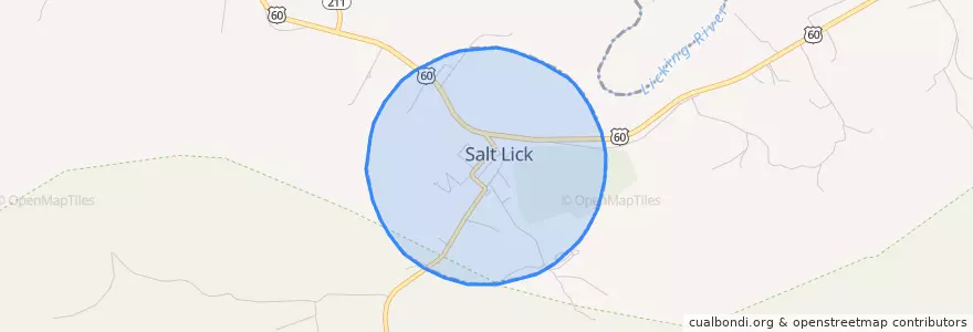 Mapa de ubicacion de Salt Lick.
