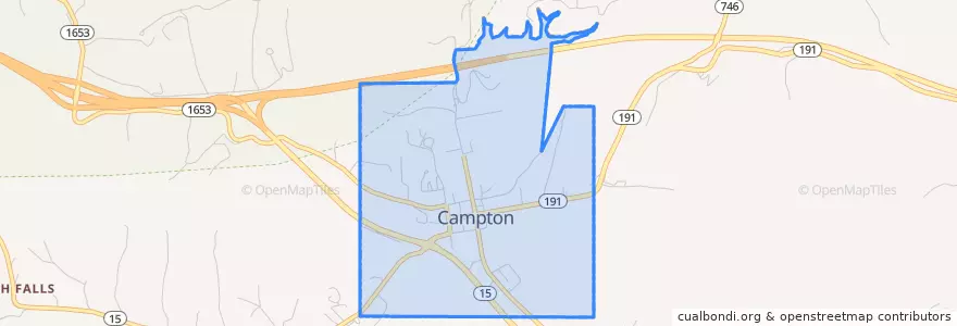 Mapa de ubicacion de Campton.