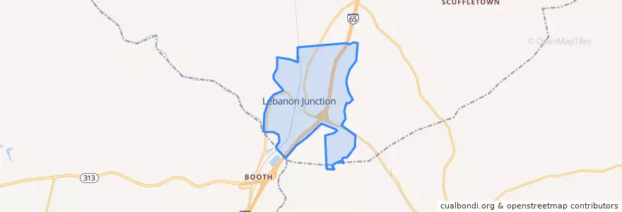 Mapa de ubicacion de Lebanon Junction.