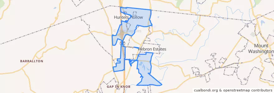 Mapa de ubicacion de Hillview.