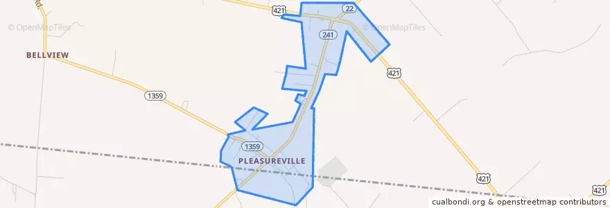 Mapa de ubicacion de Pleasureville.