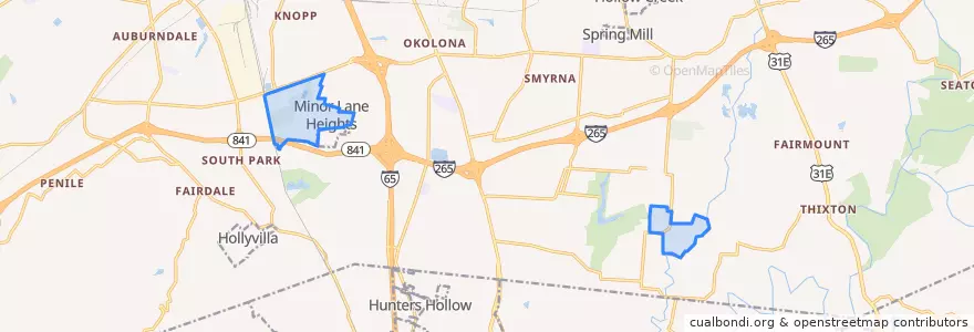 Mapa de ubicacion de Heritage Creek.