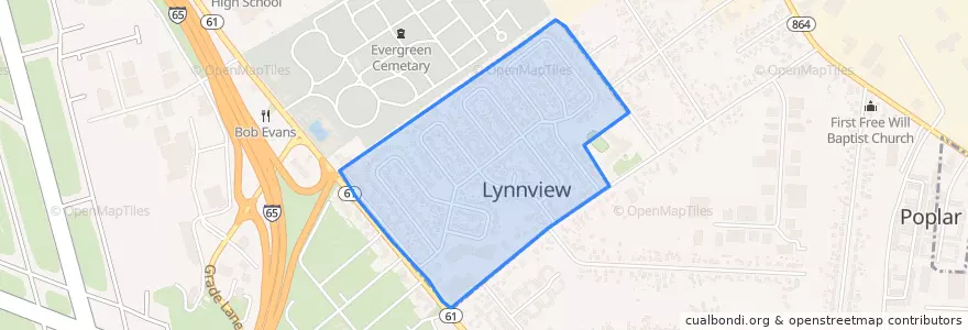 Mapa de ubicacion de Lynnview.