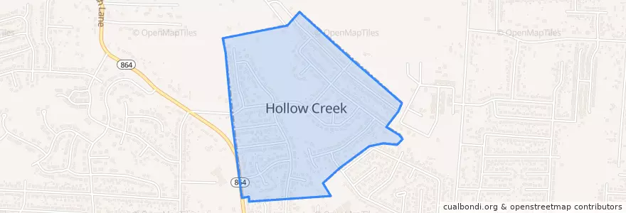 Mapa de ubicacion de Hollow Creek.