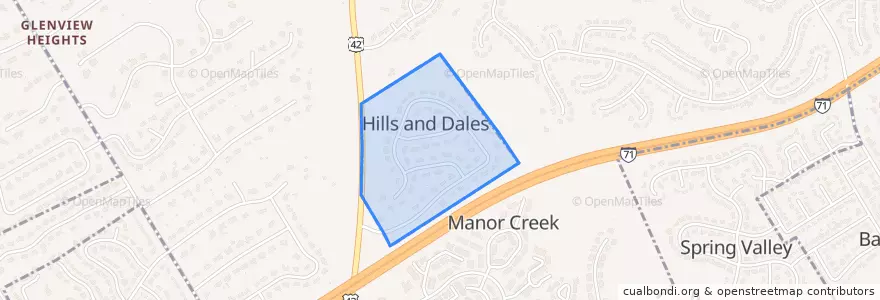 Mapa de ubicacion de Hills and Dales.