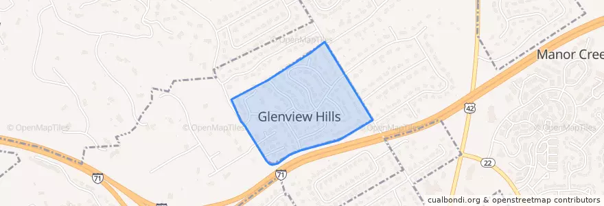 Mapa de ubicacion de Glenview Hills.
