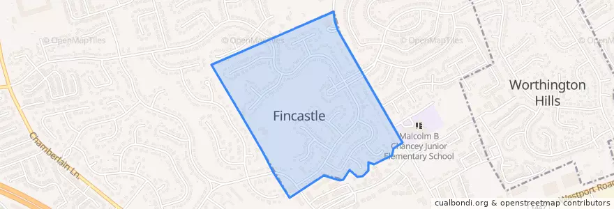 Mapa de ubicacion de Fincastle.