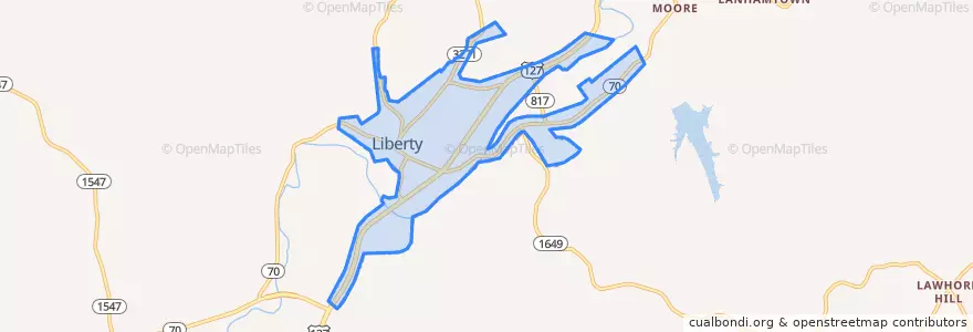 Mapa de ubicacion de Liberty.