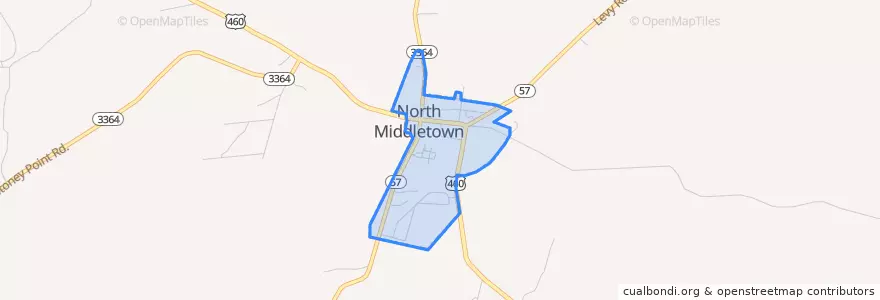 Mapa de ubicacion de North Middletown.