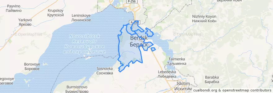 Mapa de ubicacion de городской округ Бердск.