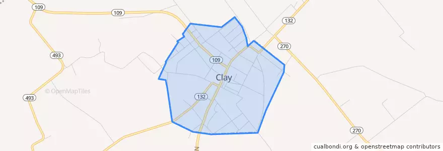 Mapa de ubicacion de Clay.