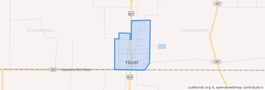 Mapa de ubicacion de Hazel.