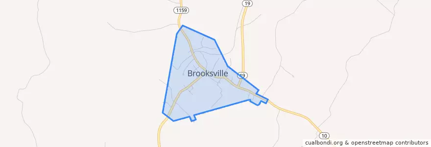 Mapa de ubicacion de Brooksville.