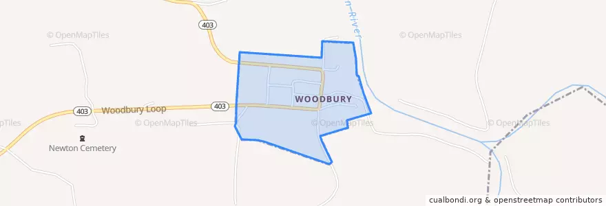 Mapa de ubicacion de Woodbury.