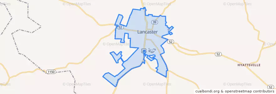 Mapa de ubicacion de Lancaster.