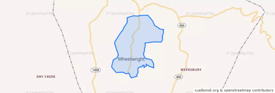 Mapa de ubicacion de Wheelwright.