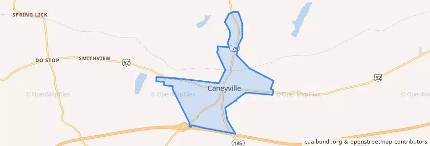 Mapa de ubicacion de Caneyville.