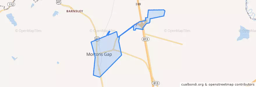 Mapa de ubicacion de Mortons Gap.