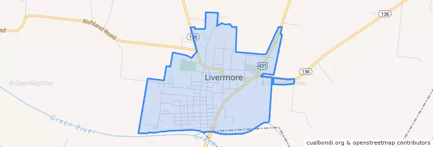 Mapa de ubicacion de Livermore.