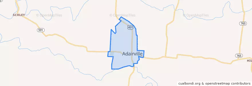 Mapa de ubicacion de Adairville.