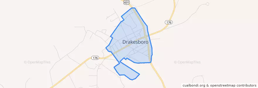 Mapa de ubicacion de Drakesboro.
