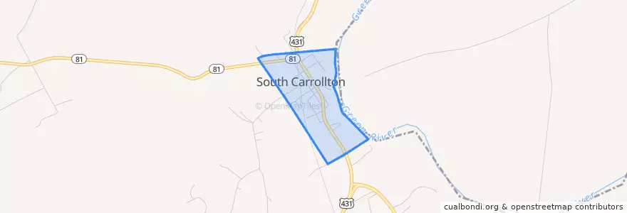 Mapa de ubicacion de South Carrollton.