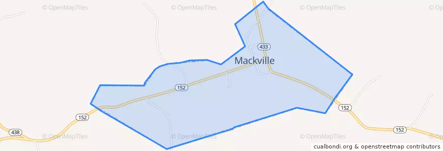 Mapa de ubicacion de Mackville.