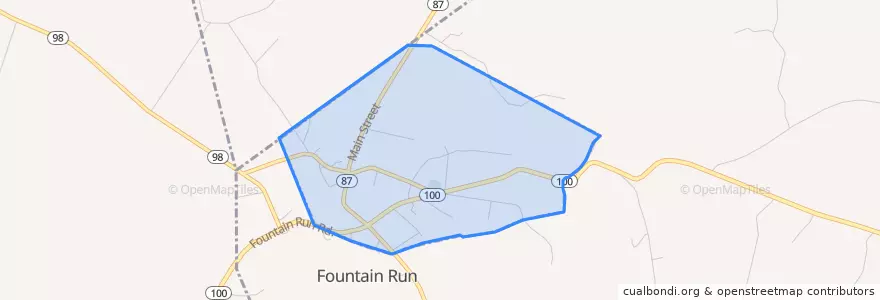 Mapa de ubicacion de Fountain Run.