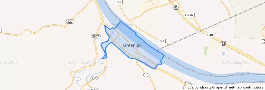 Mapa de ubicacion de Greenup.