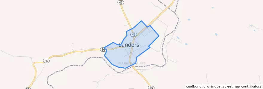 Mapa de ubicacion de Sanders.