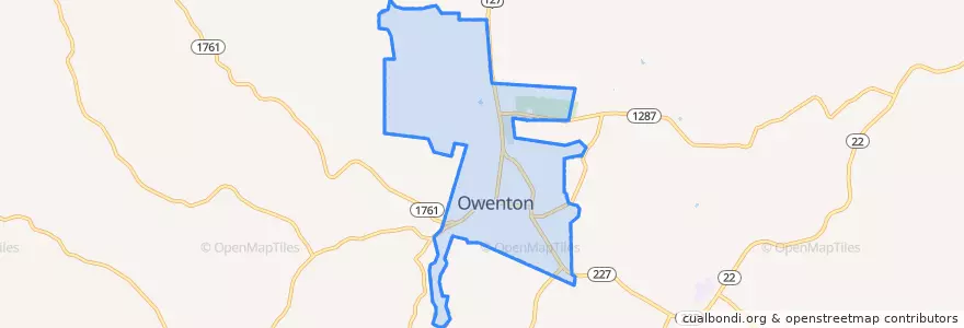 Mapa de ubicacion de Owenton.