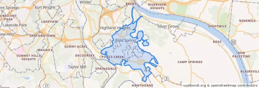 Mapa de ubicacion de Cold Spring.