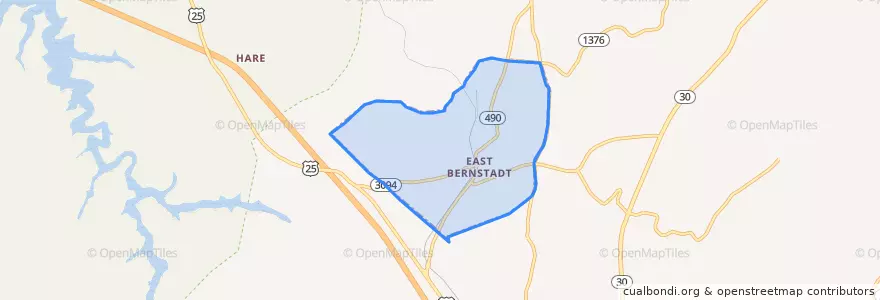 Mapa de ubicacion de East Bernstadt.